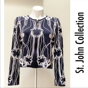 St. John Collection black cardigan sweater jacket, 8
